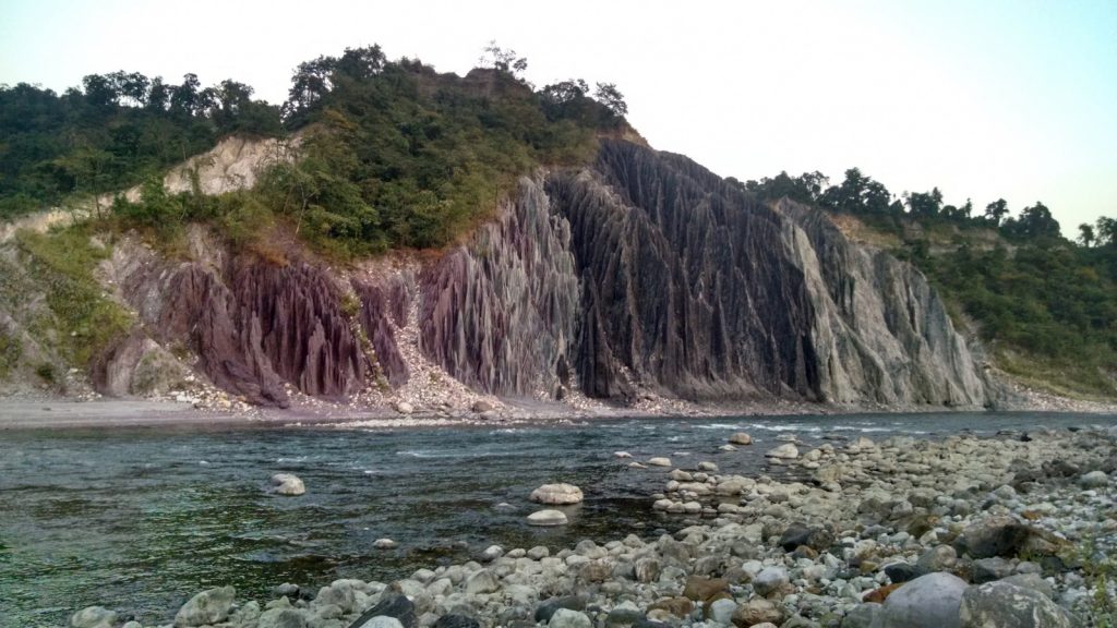 Strange yet beautiful riverside rock formation in Bhutanghat
