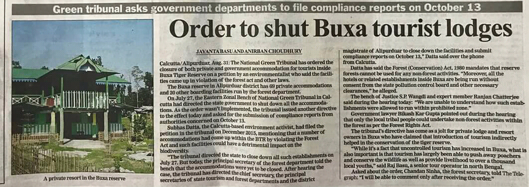 Order to close the lodges in Buxa